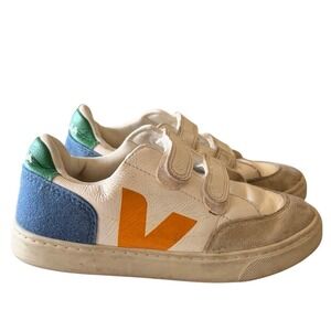 Veja - V-12 LEATHER WHITE MULTICO INDIGO Kids- Size 2 kidcore Designerkids